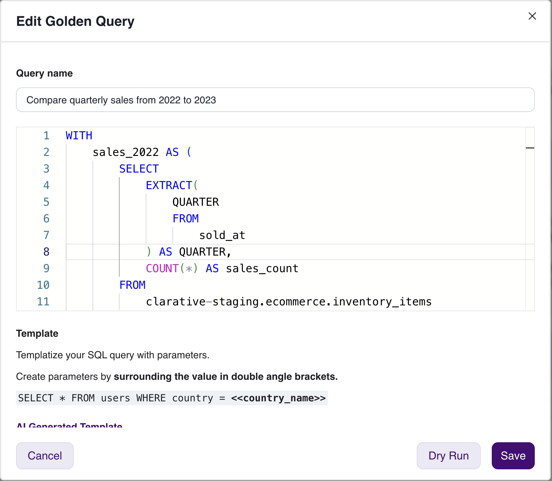 Edit Golden Query