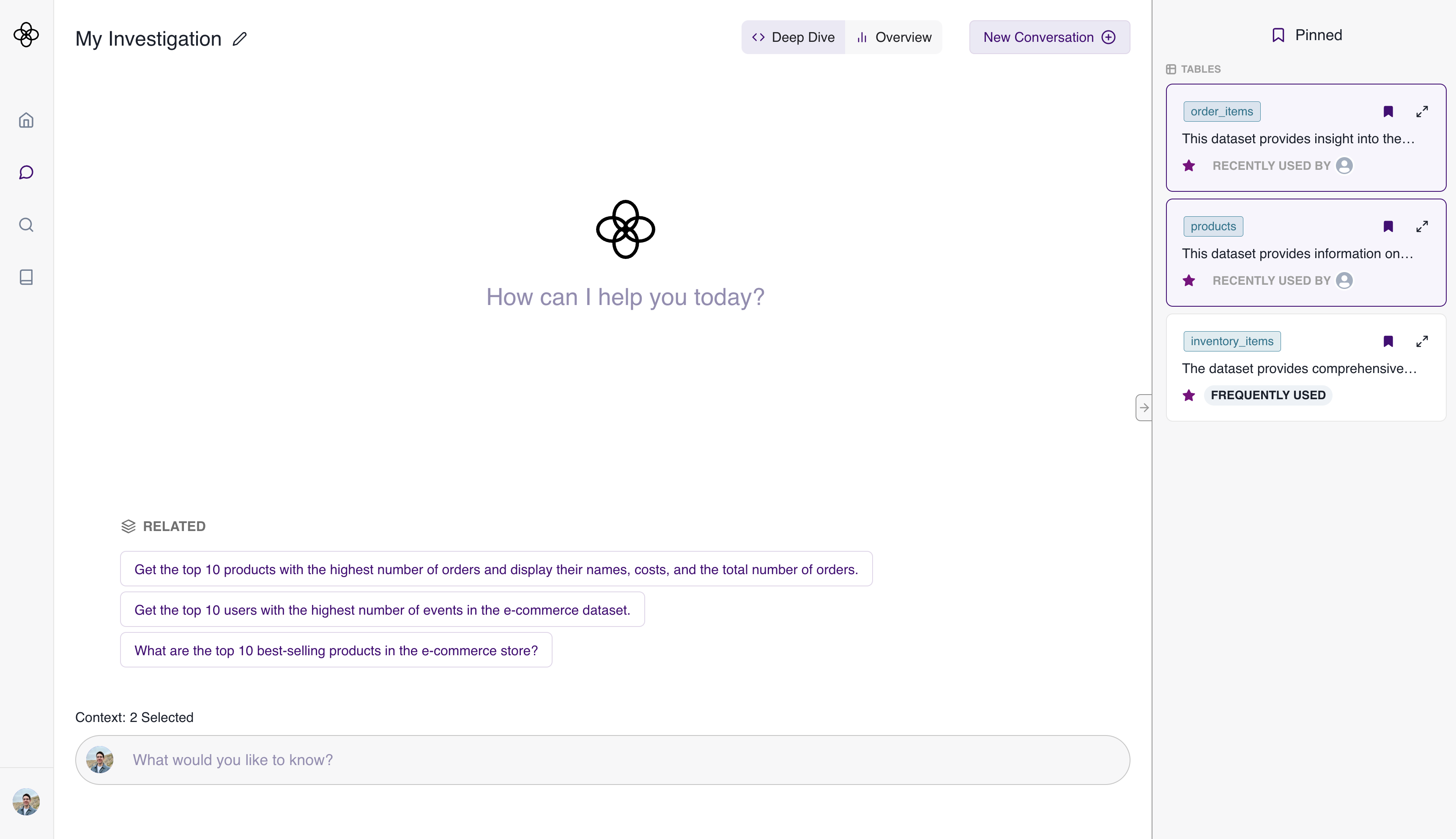 Pinned Sidebar